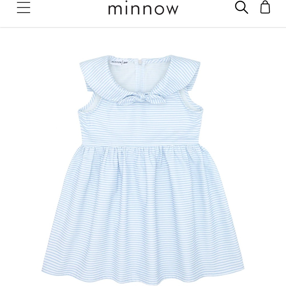 Minnow Girls 7/8 sailor blue stripe dress